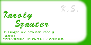 karoly szauter business card